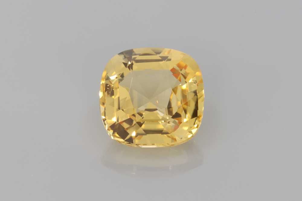 3.02 Carat Vivid Yellow Cushion Sapphire