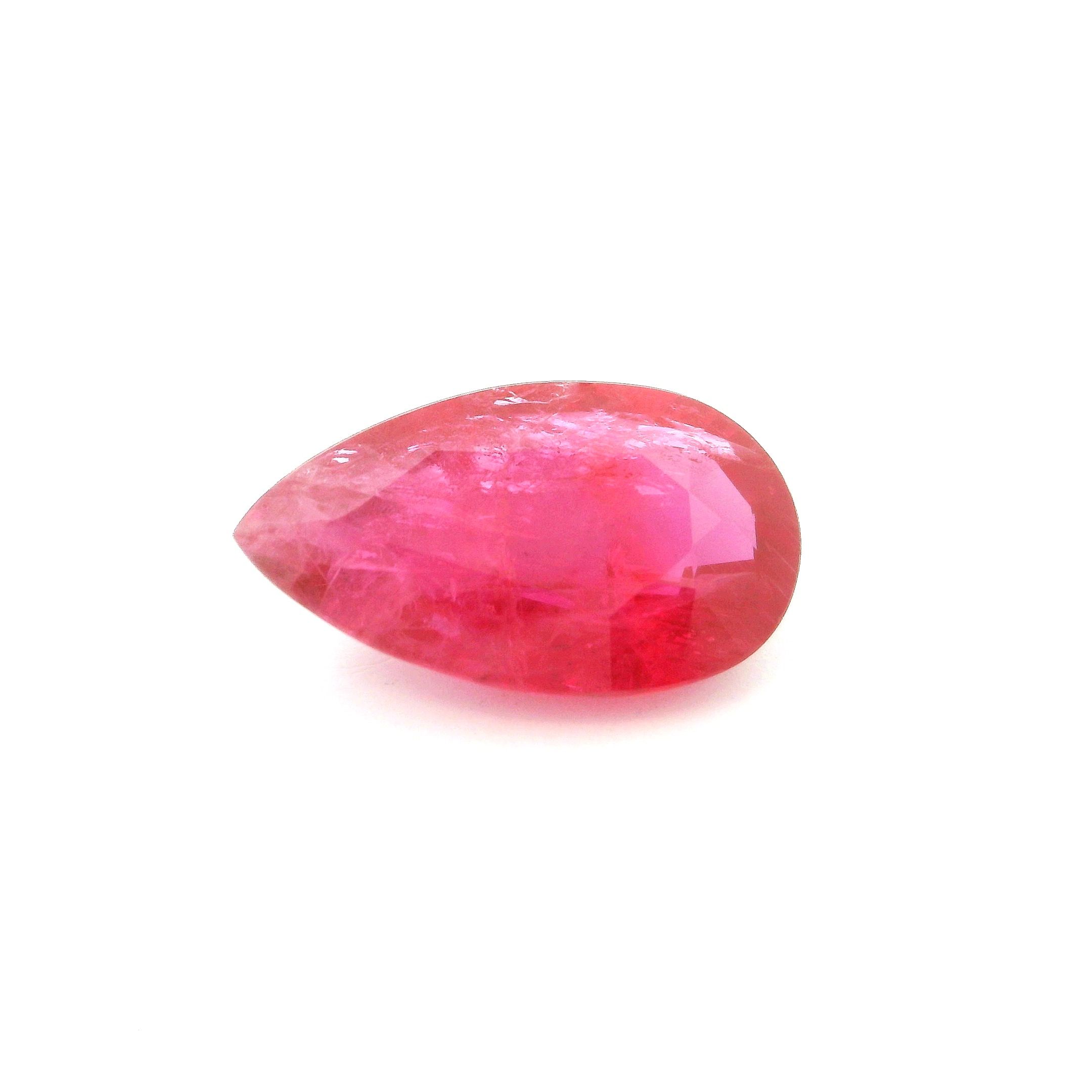 Rubin 5,78 ct, czerwony, szlif gruszka