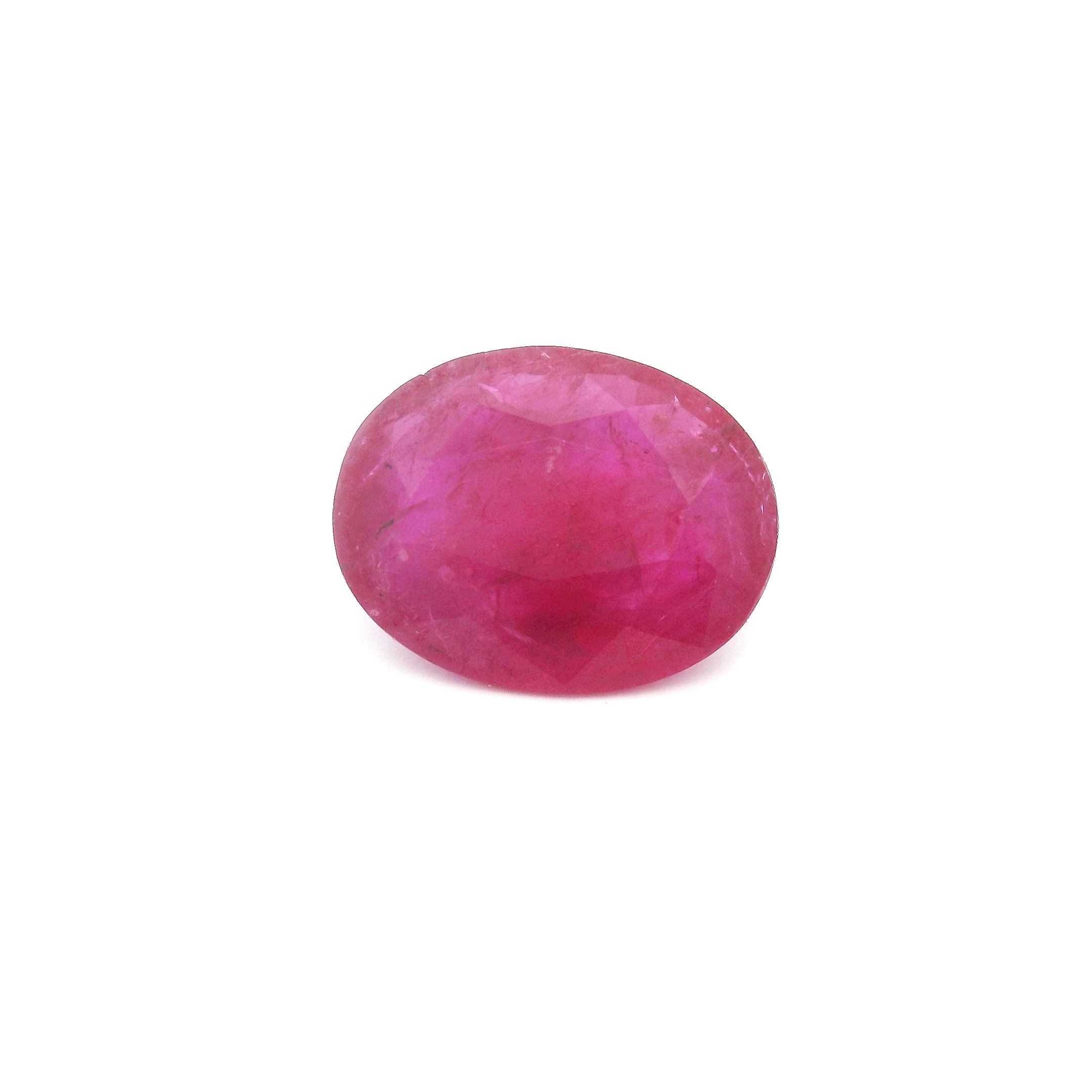 Rubin 2,63 ct, czerwony, szlif owalny
