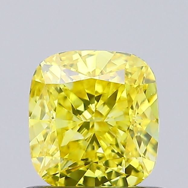 0.81 CT Fancy Vivid Yellow CUSHION BRILLIANT