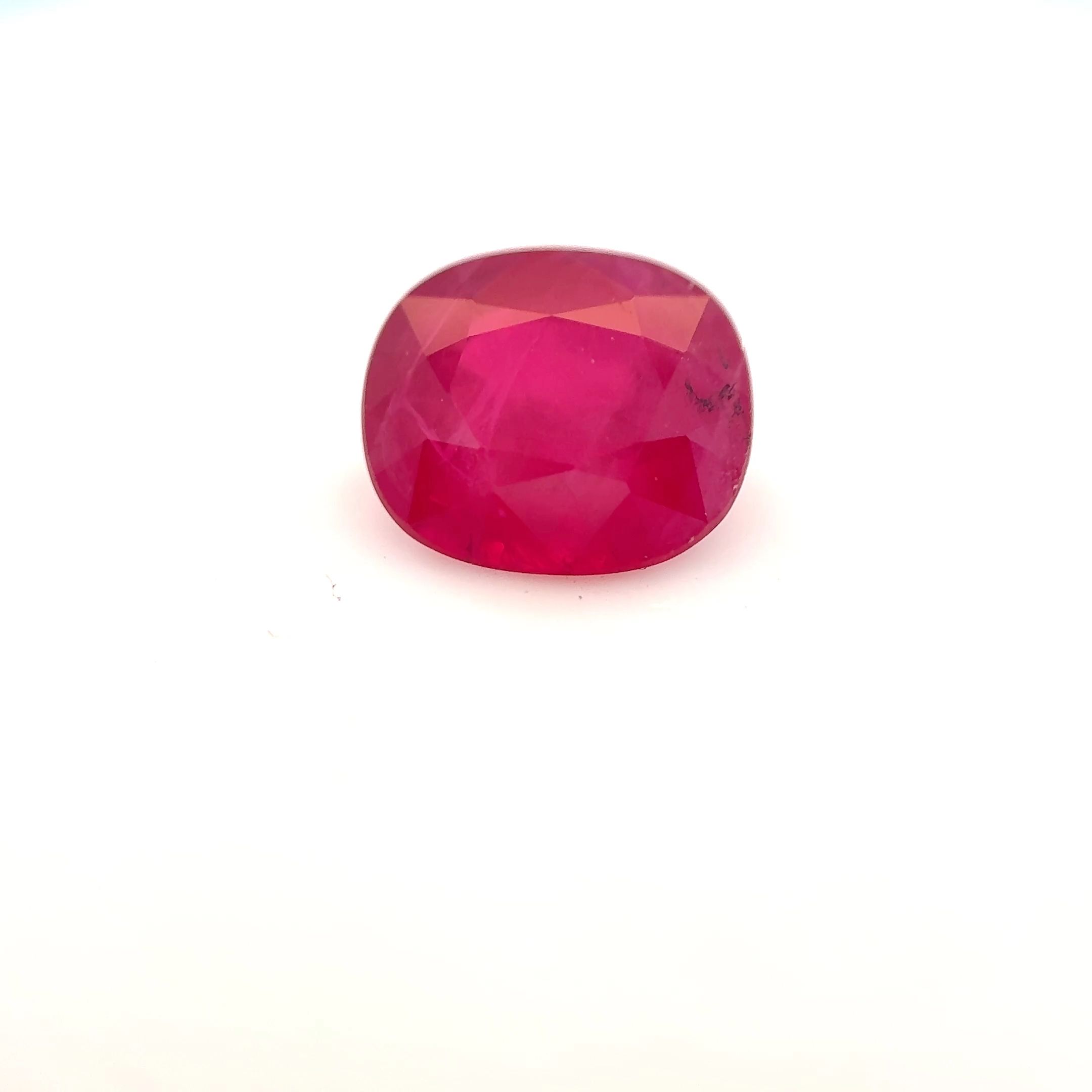Rubin 1,48 ct, czerwony, szlif cushion
