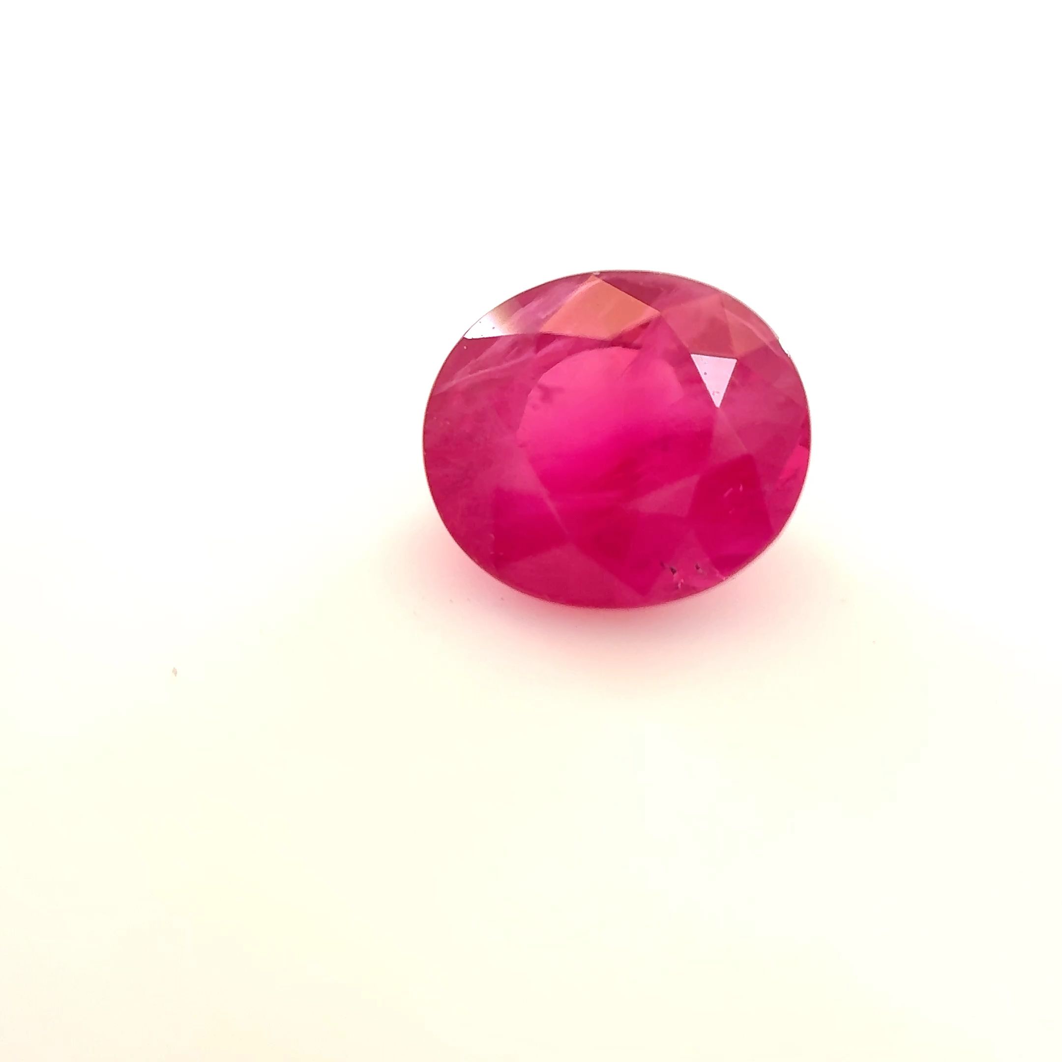 Rubin 1,28 ct, czerwony, szlif owalny