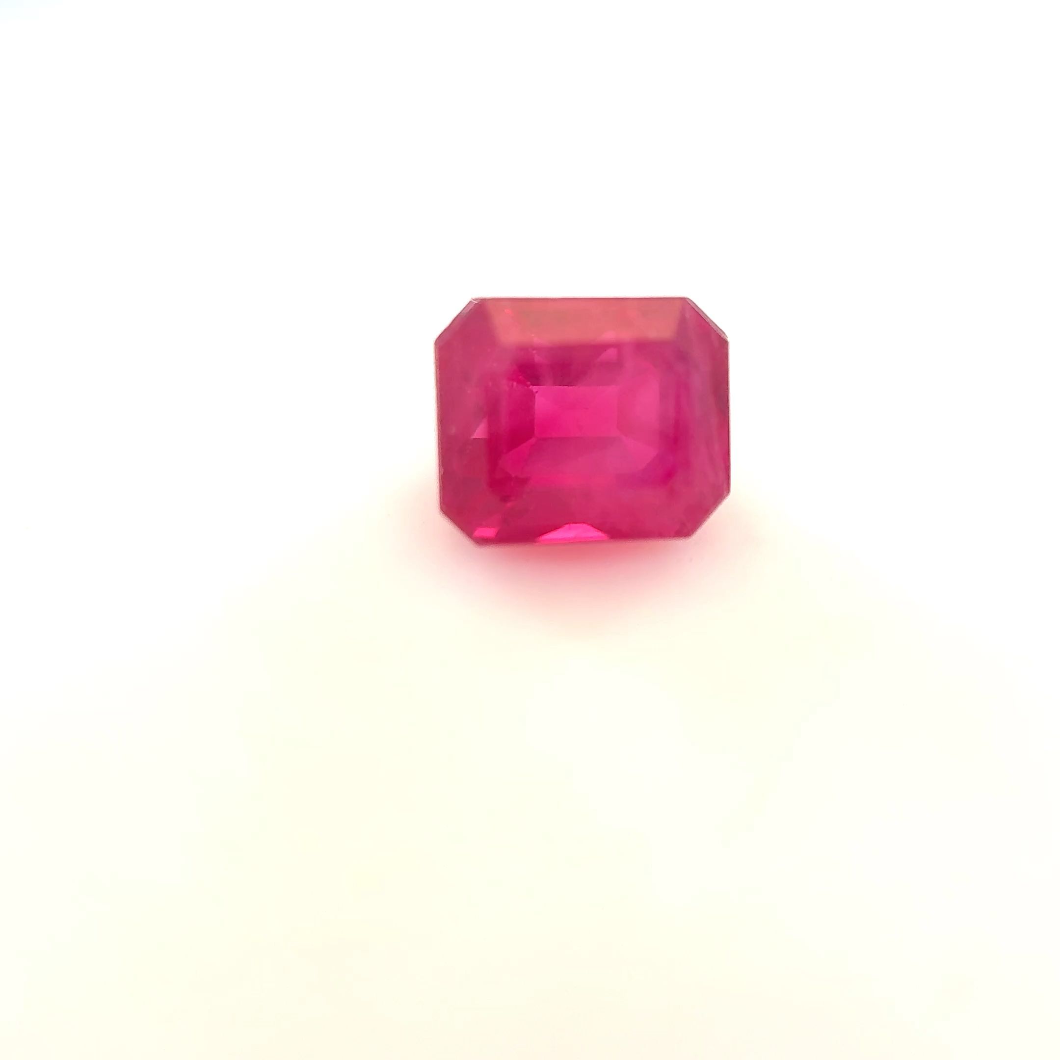 Rubin 1,15 ct, czerwony, szlif szmaragdowy