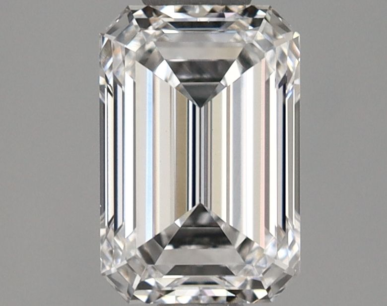 1.07-carat emerald diamond with E color, null cut, and VVS2 clarity.