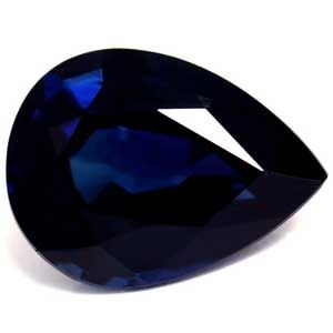 Szafir 1,44 ct, niebieski, szlif gruszka