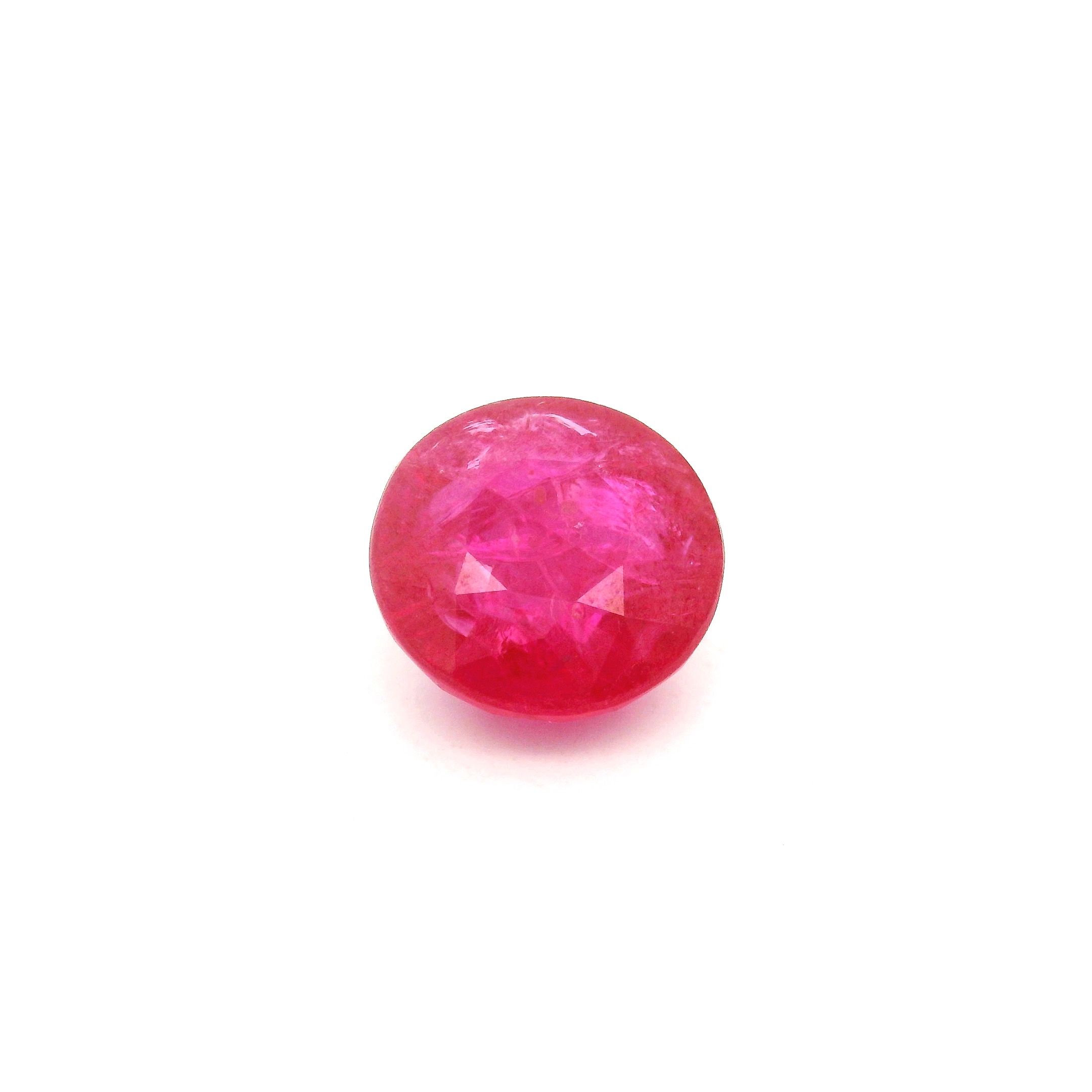 Rubin 3,26 ct, czerwony, szlif okrągły