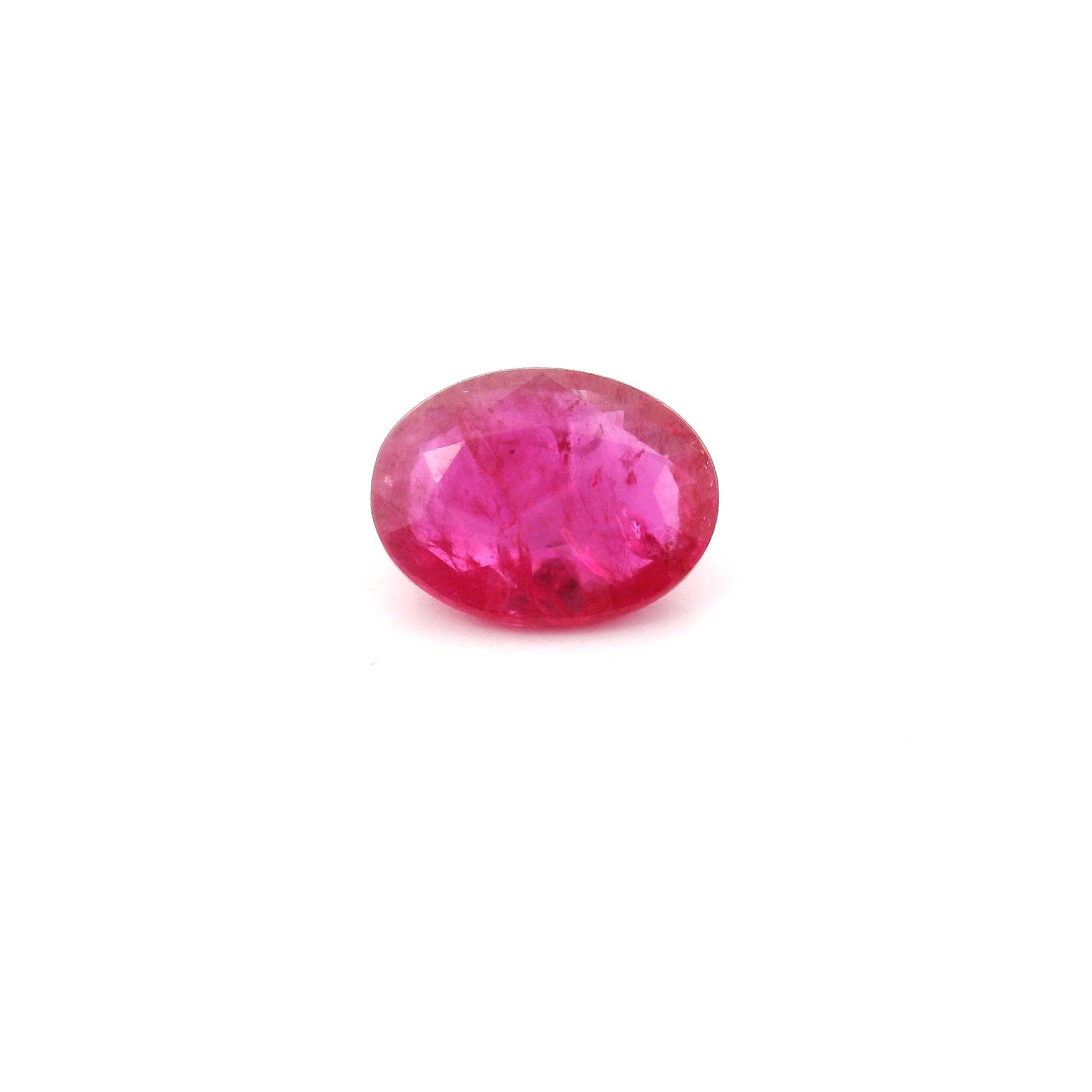 RUBY FACETED 1.27ct RED Medium Intense MI MOZAMBIQUE HEATED