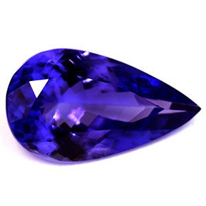 Tanzanit 3,41 ct, niebieski, szlif gruszka