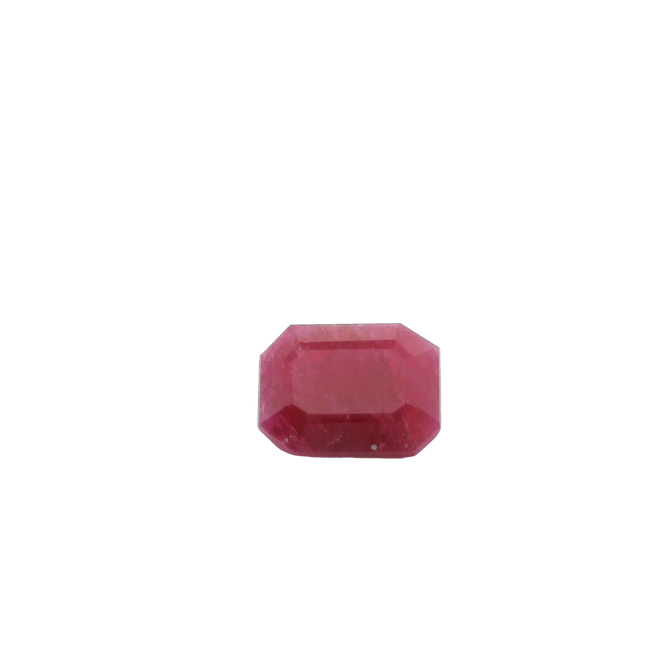 RUBY FACETED 1.47ct RED Dark Red MI MOZAMBIQUE HEATED
