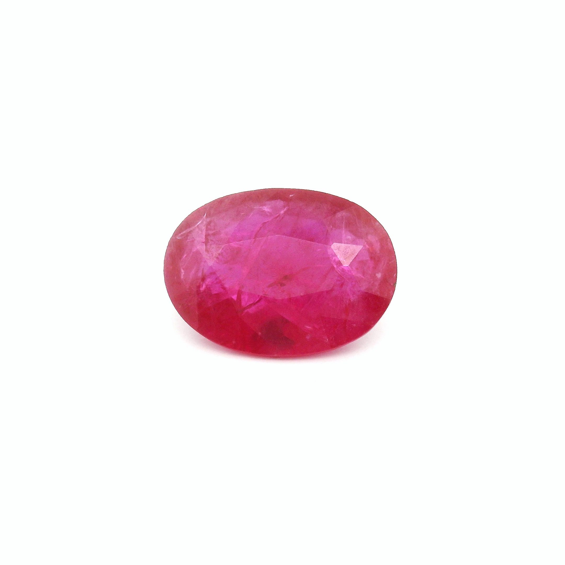 RUBY FACETED 2.46ct RED Medium Intense MI MOZAMBIQUE HEATED
