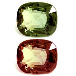 Aleksandryt 2,57 ct, zielony, szlif cushion