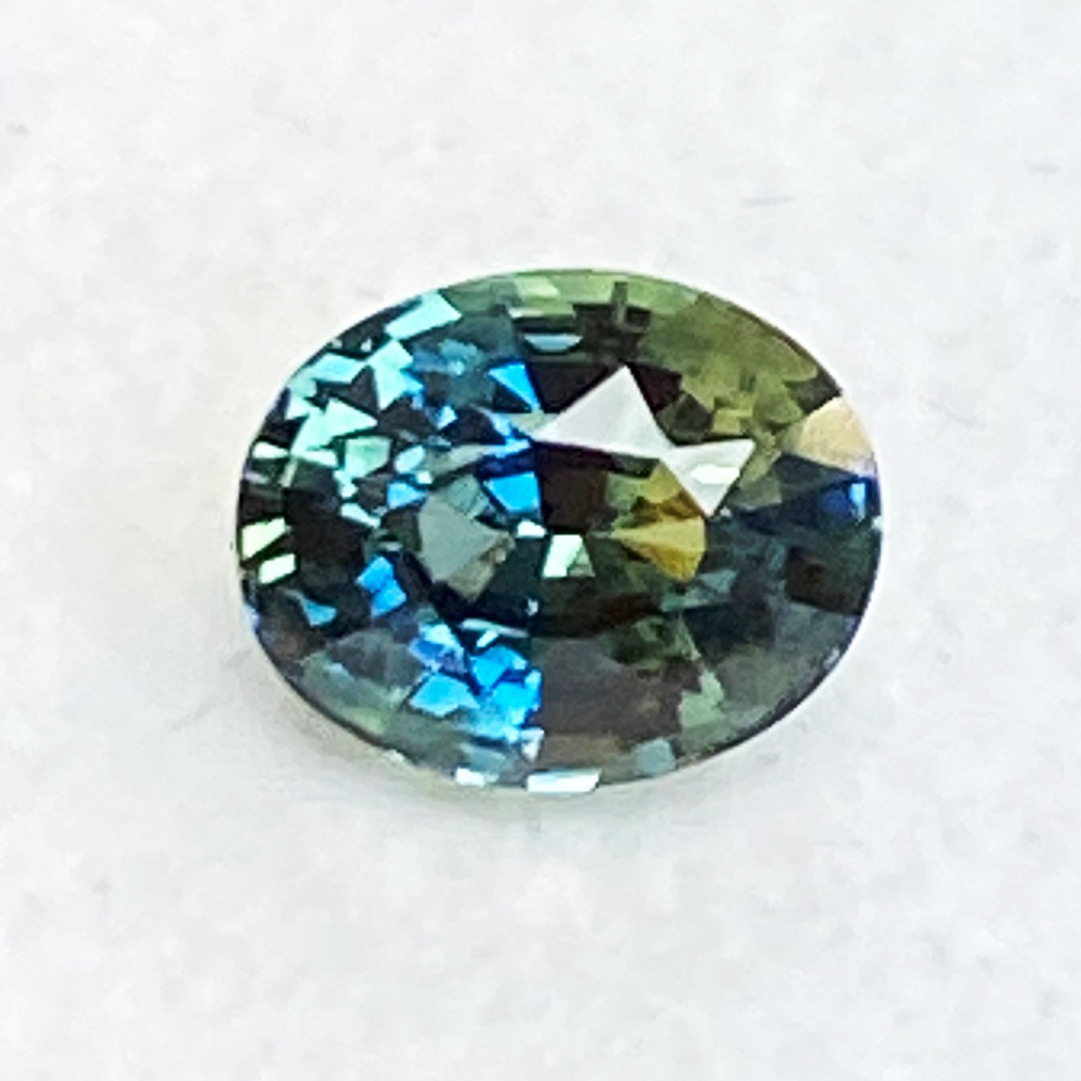 SAPPHIRE FACETED 1.61ct GREEN Blue Green EC MADAGASCAR HEATED