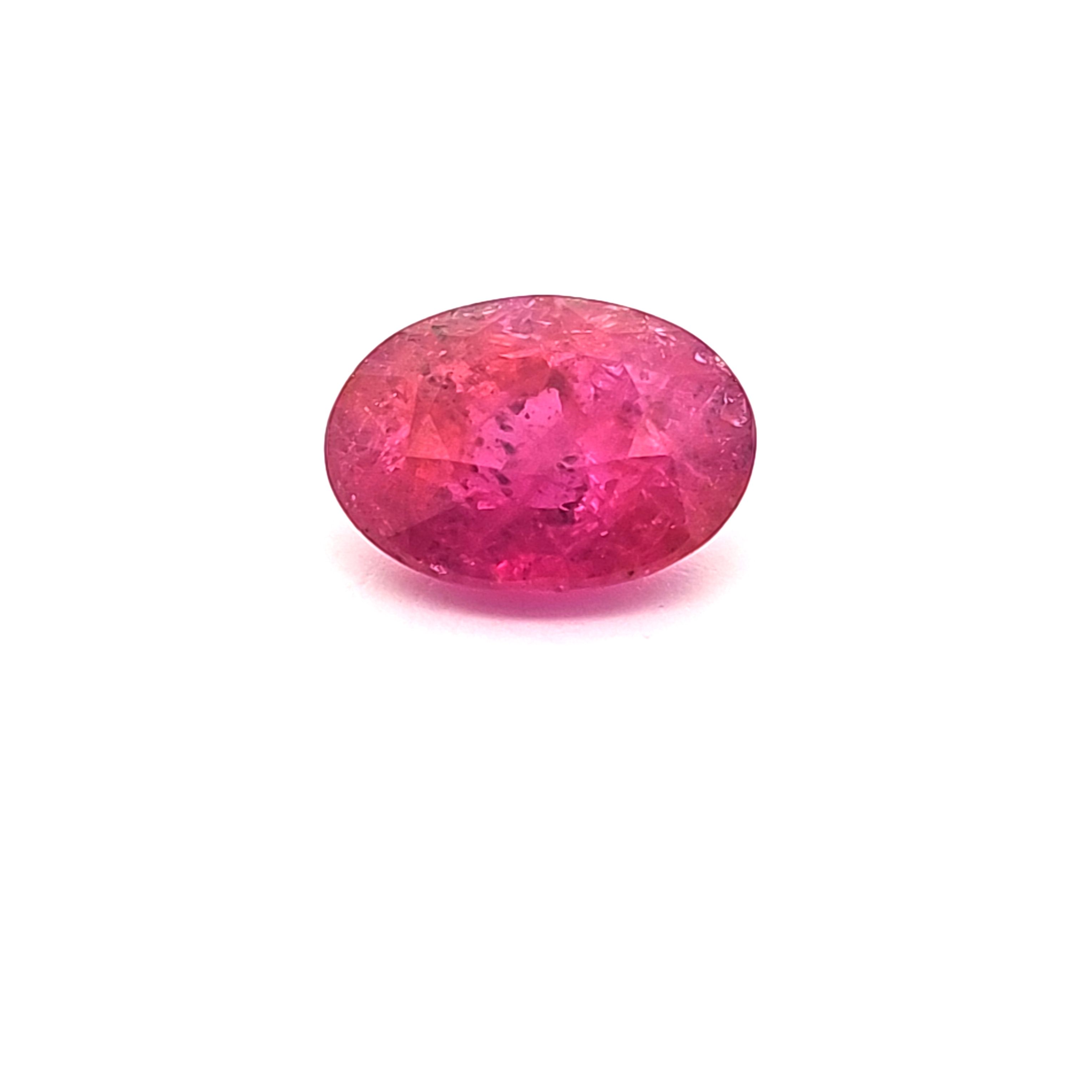 Rubin 4,36 ct, czerwony, szlif owalny