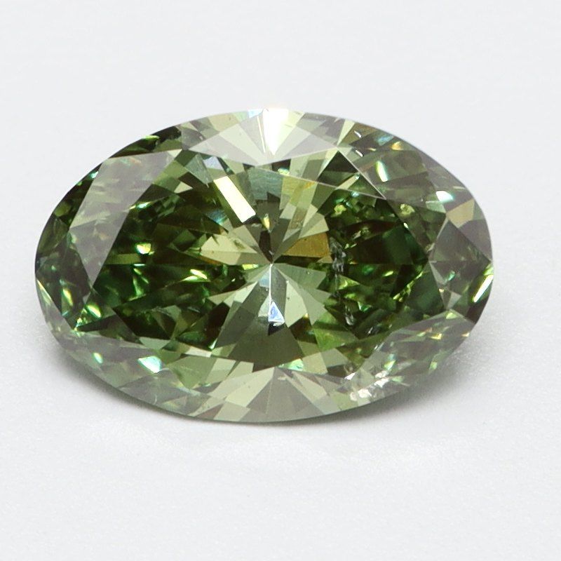 0.53 CT Fancy Vivid Green OVAL