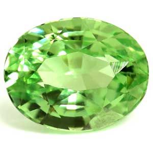Granat 1,01 ct, zielony, szlif owalny