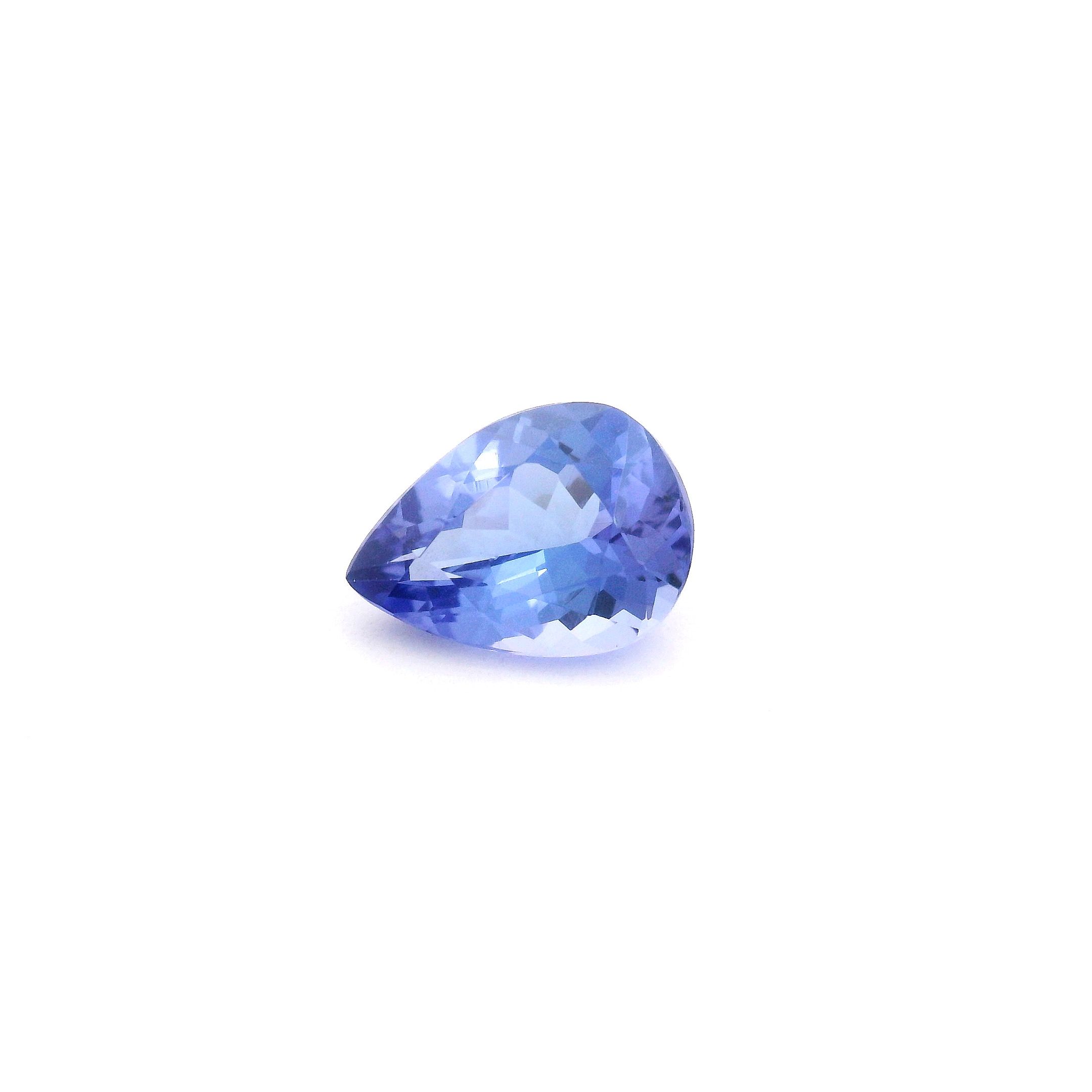 Tanzanit 1,08 ct, niebieski, szlif gruszka