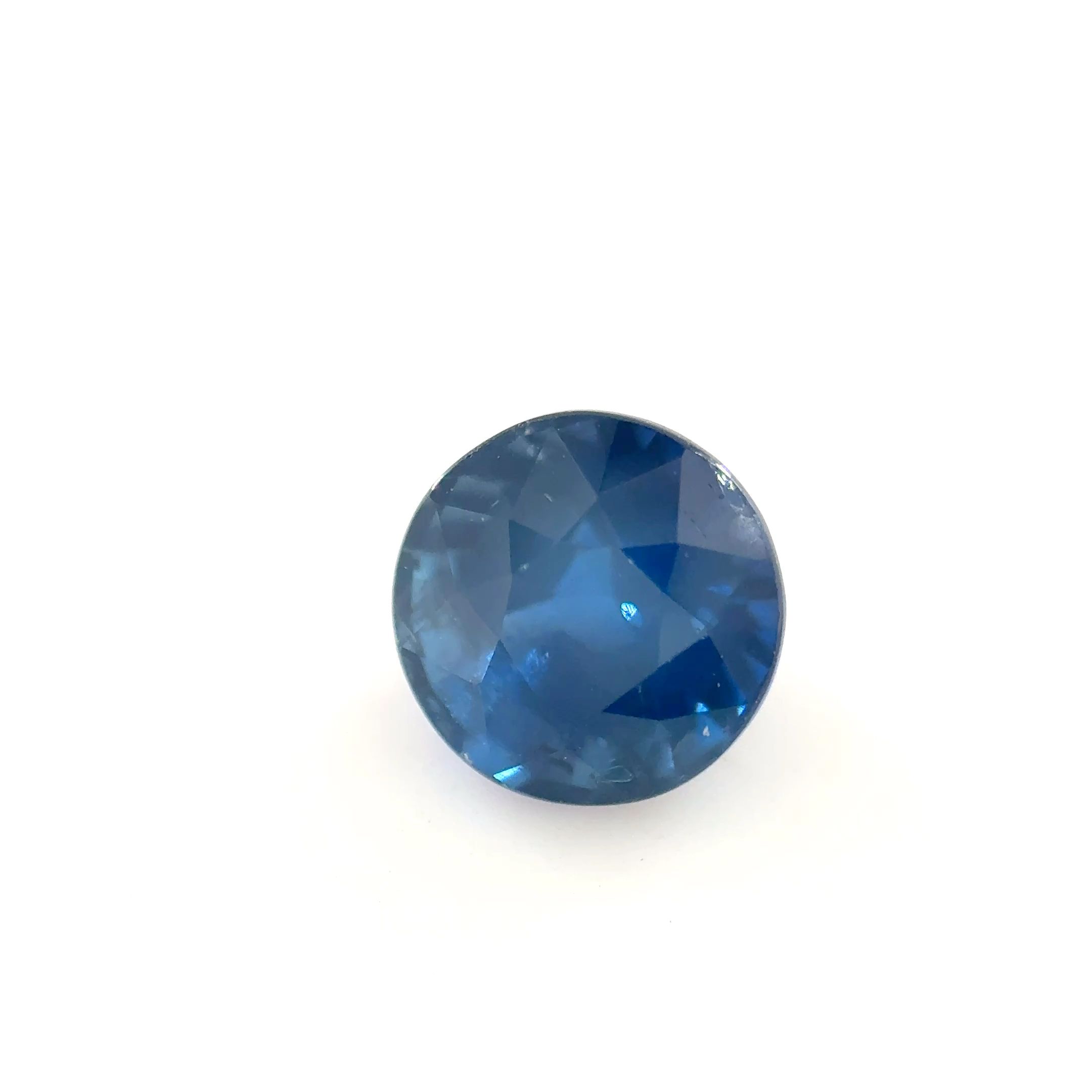 Szafir 1,26 ct, niebieski, szlif okrągły