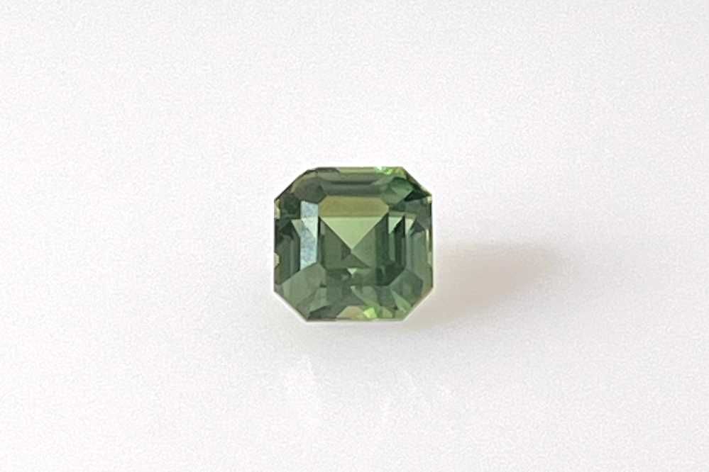 Szafir 1,15 ct, zielony, szlif asscher