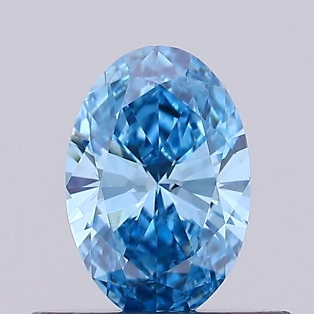 0.38 CT Fancy Vivid Blue OVAL