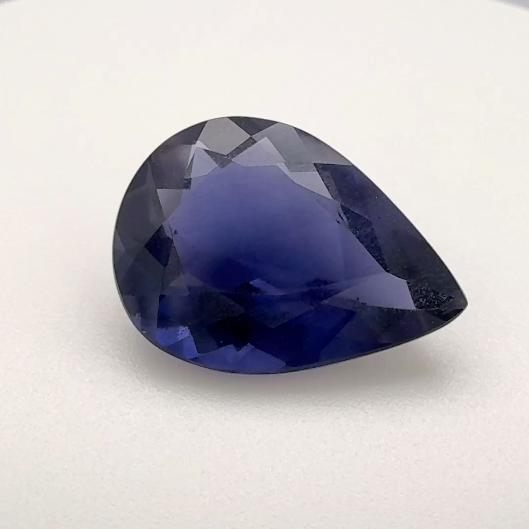 Iolit 3,73 ct, niebieski, szlif gruszka