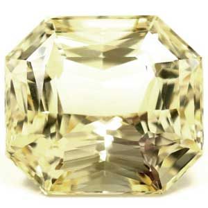 Szafir 22,99 ct, żółty, szlif szmaragdowy