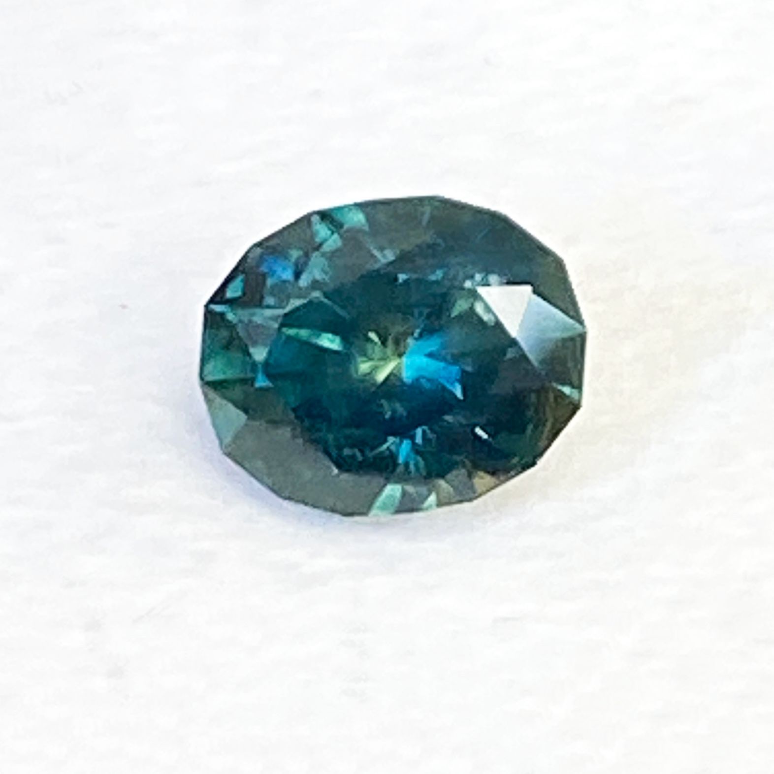 SAPPHIRE FACETED 1.99ct GREEN Blue Green EC UNITEDSTATES HEATED