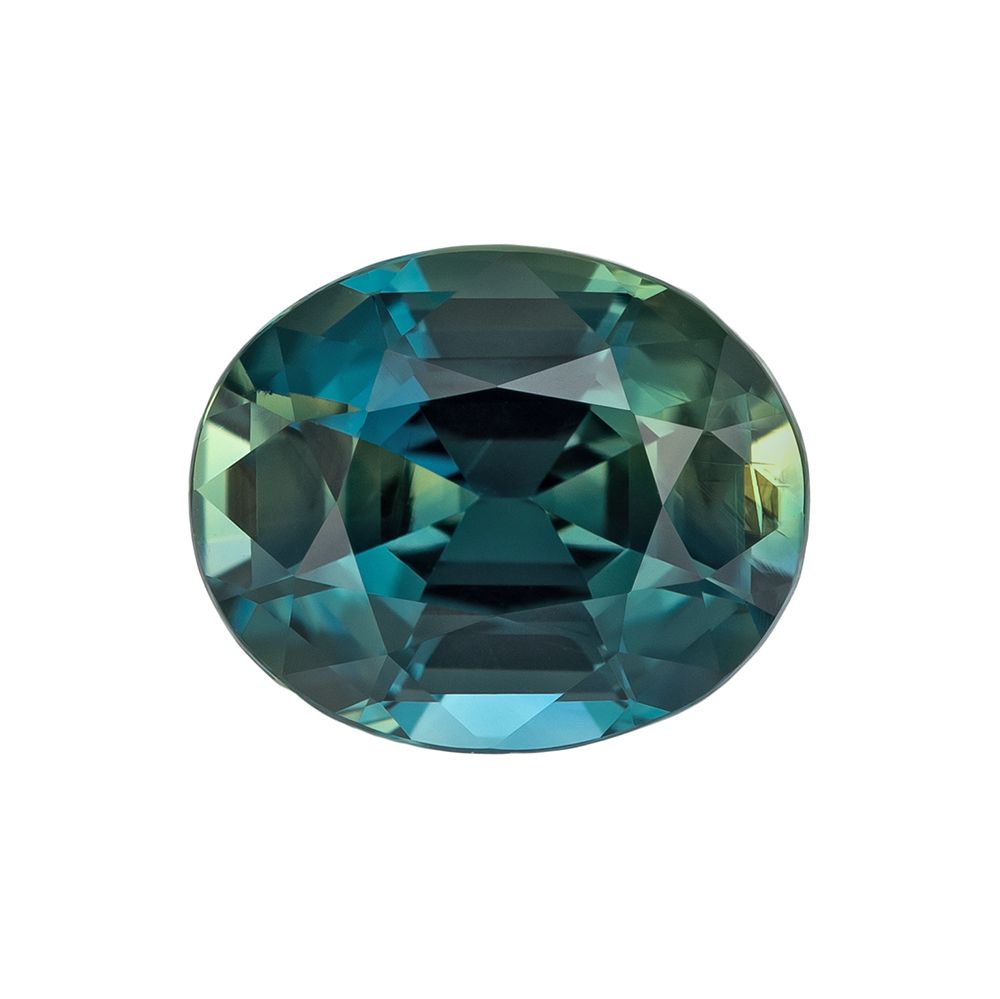 1.66 Carat Teal Oval Sapphire