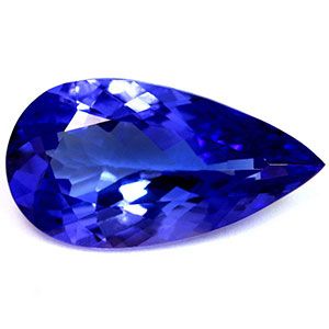 Tanzanit 3,33 ct, niebieski, szlif gruszka