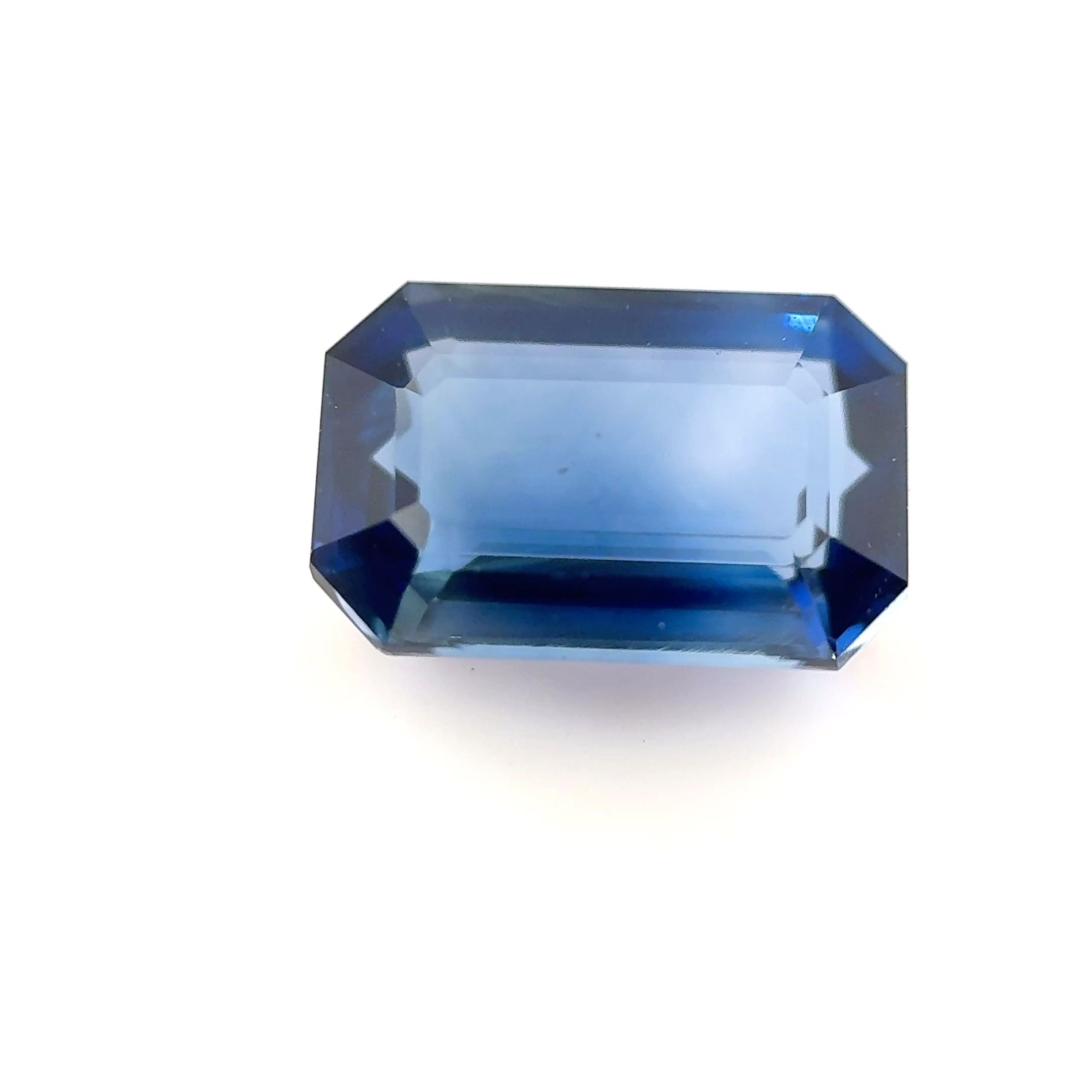 Szafir 2,08 ct, niebieski, szlif szmaragdowy