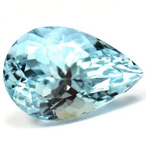 Akwamaryn 8,12 ct, niebieski, szlif gruszka