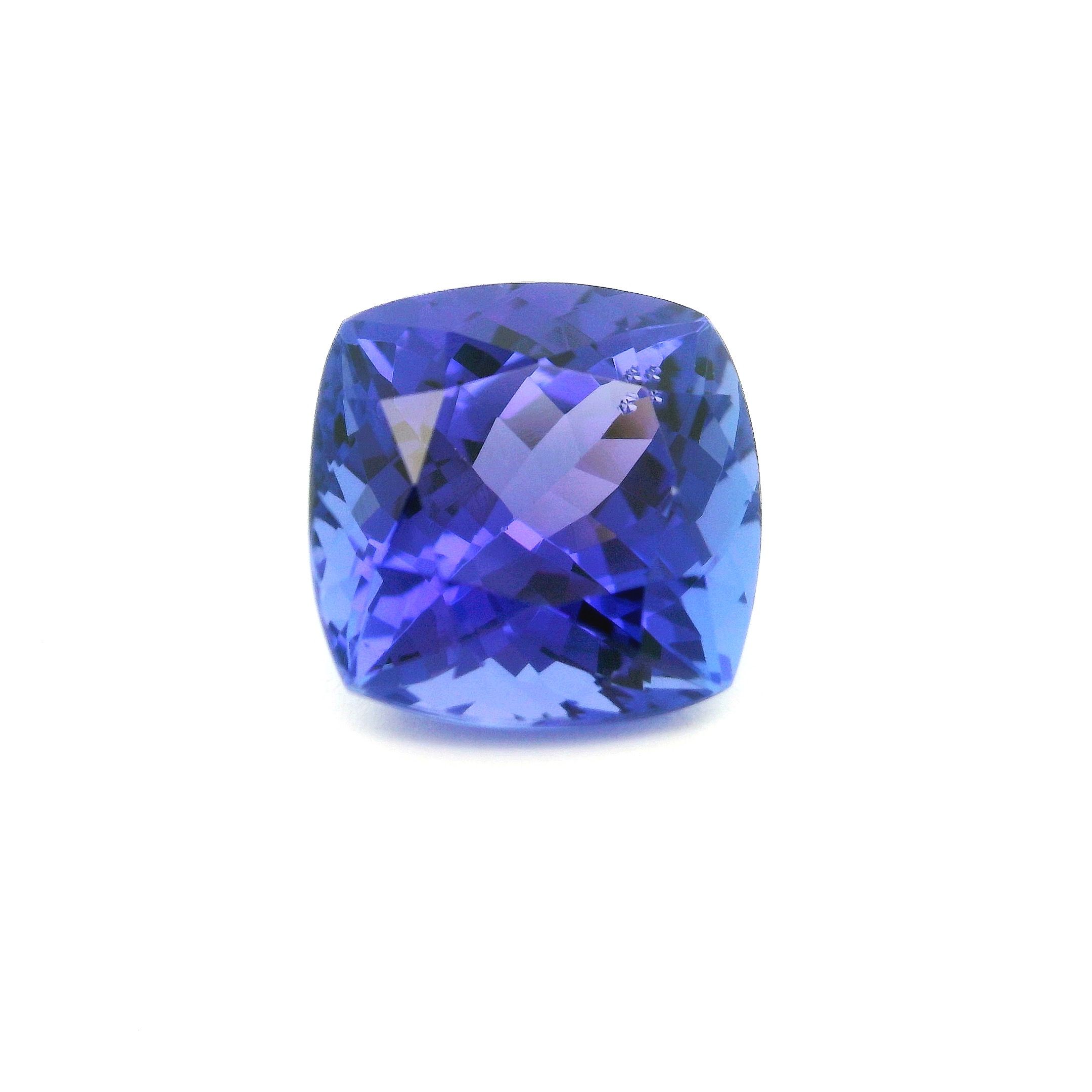 Tanzanit 4,21 ct, niebieski, szlif cushion