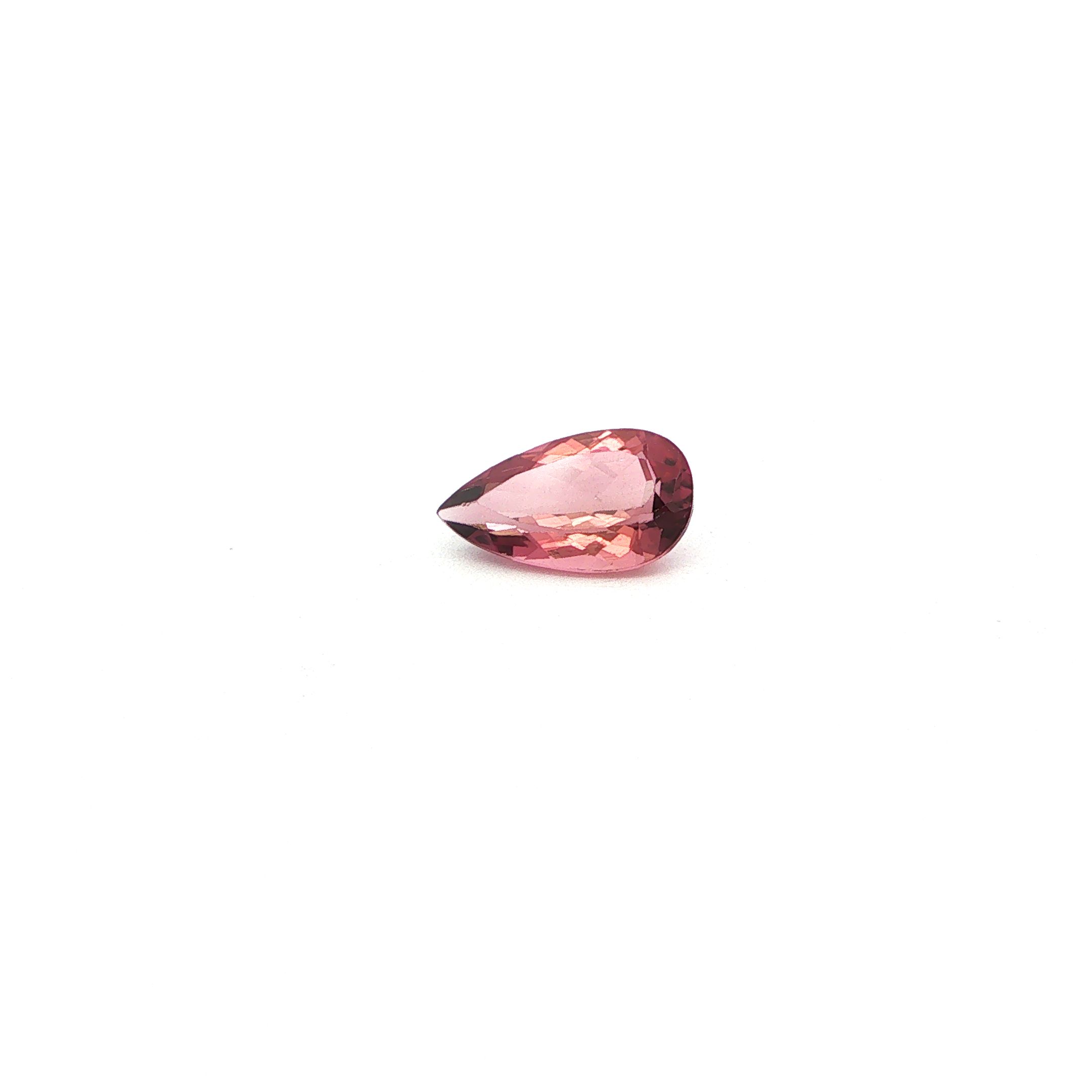 Turmalin 1,73 ct, różowy, szlif gruszka