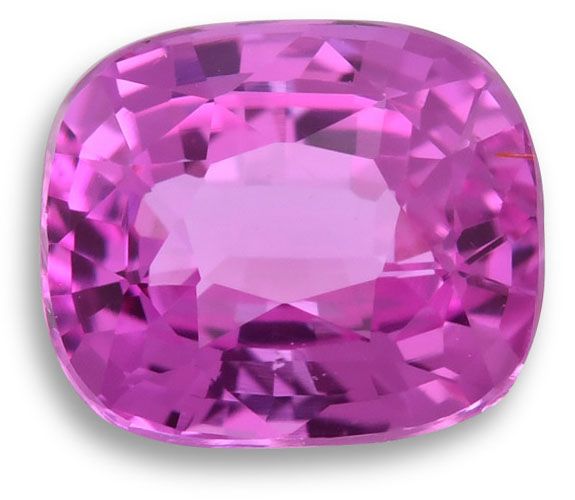 Szafir 2,06 ct, różowy, szlif cushion