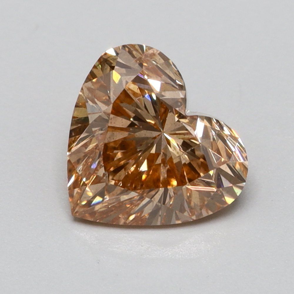 0.52 CT Fancy Vivid Orange HEART