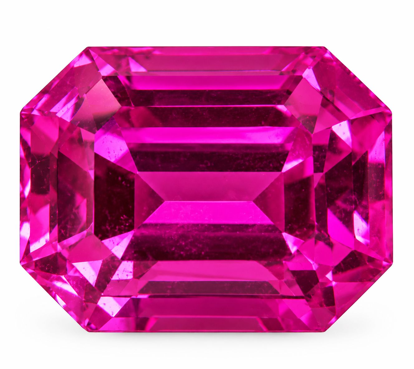 Szafir 10,09 ct, różowy, szlif szmaragdowy