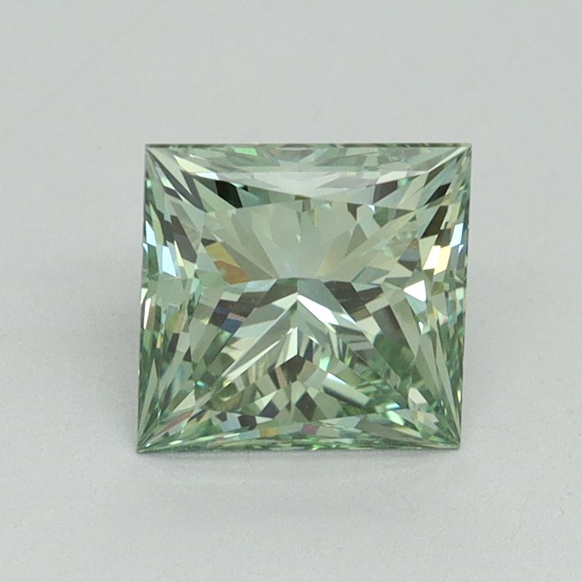 PRINCESS 1.54ct FANCY VIVIDO VERDE VVS2  EX EX DEBOLE
