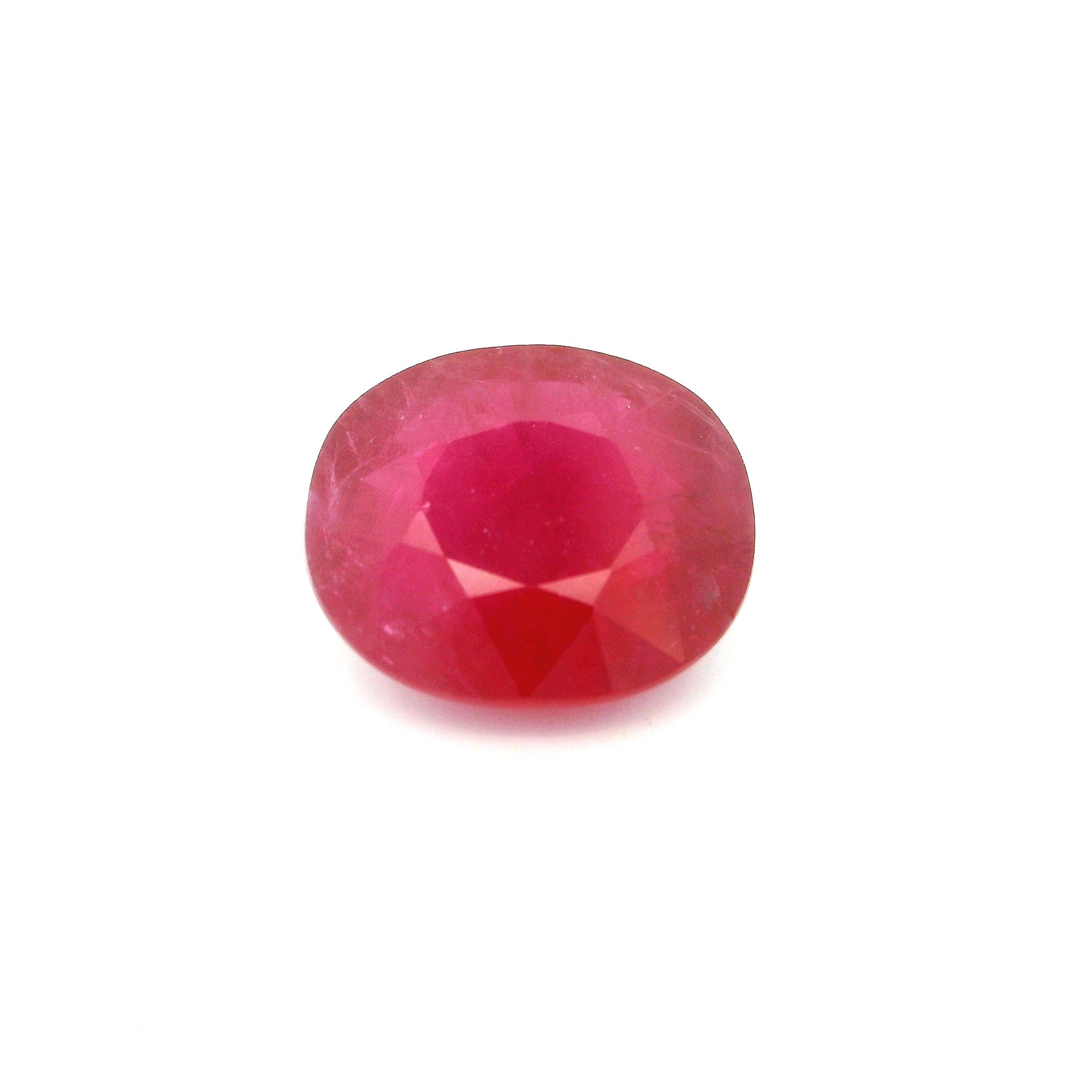 Rubin 6,18 ct, czerwony, szlif owalny
