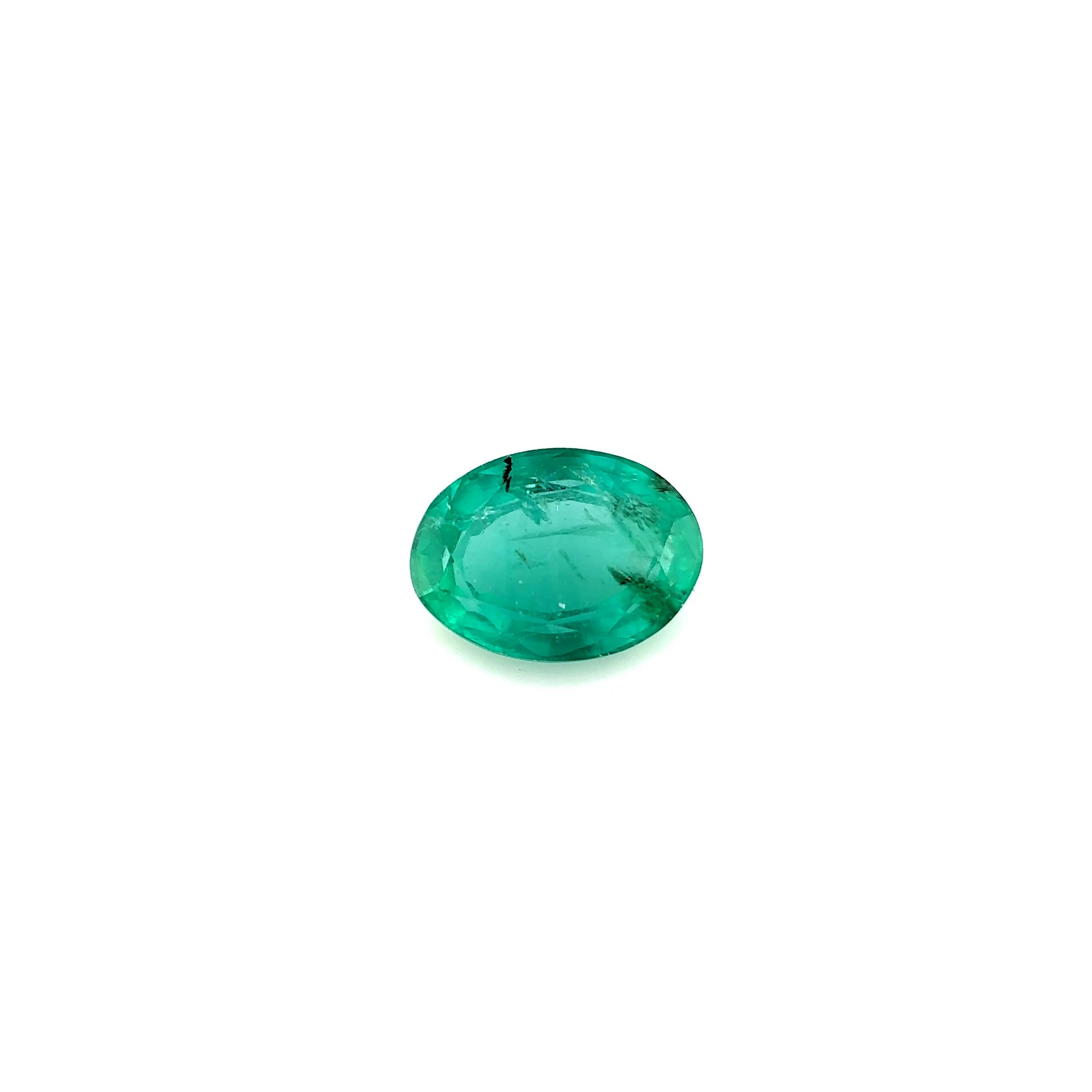 Szmaragd 1,20 ct, zielony, szlif owalny