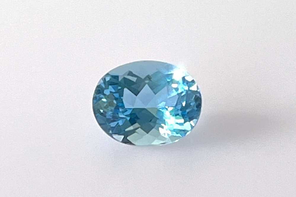 AQUAMARINE FACETED 1.88ct BLUE Vivid BLUE SI MOZAMBIQUE NONE