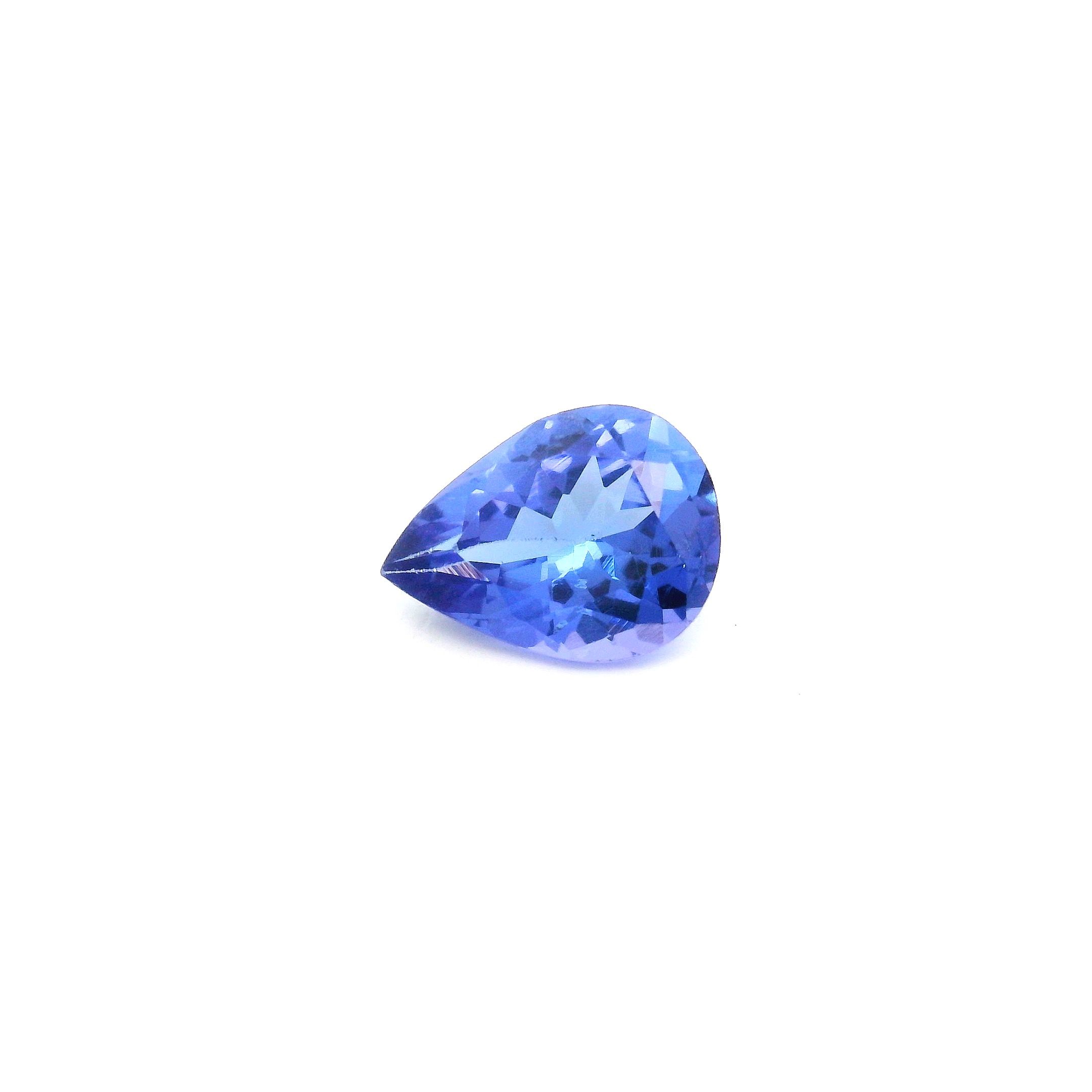 Tanzanit 1,13 ct, niebieski, szlif gruszka
