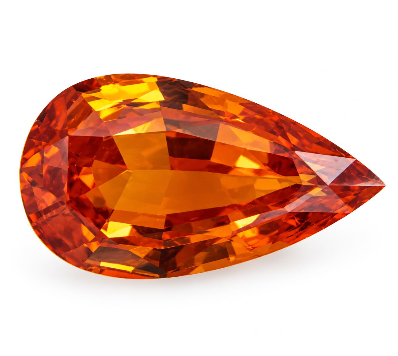 Szafir 8,02 ct, pomarańczowy, szlif gruszka