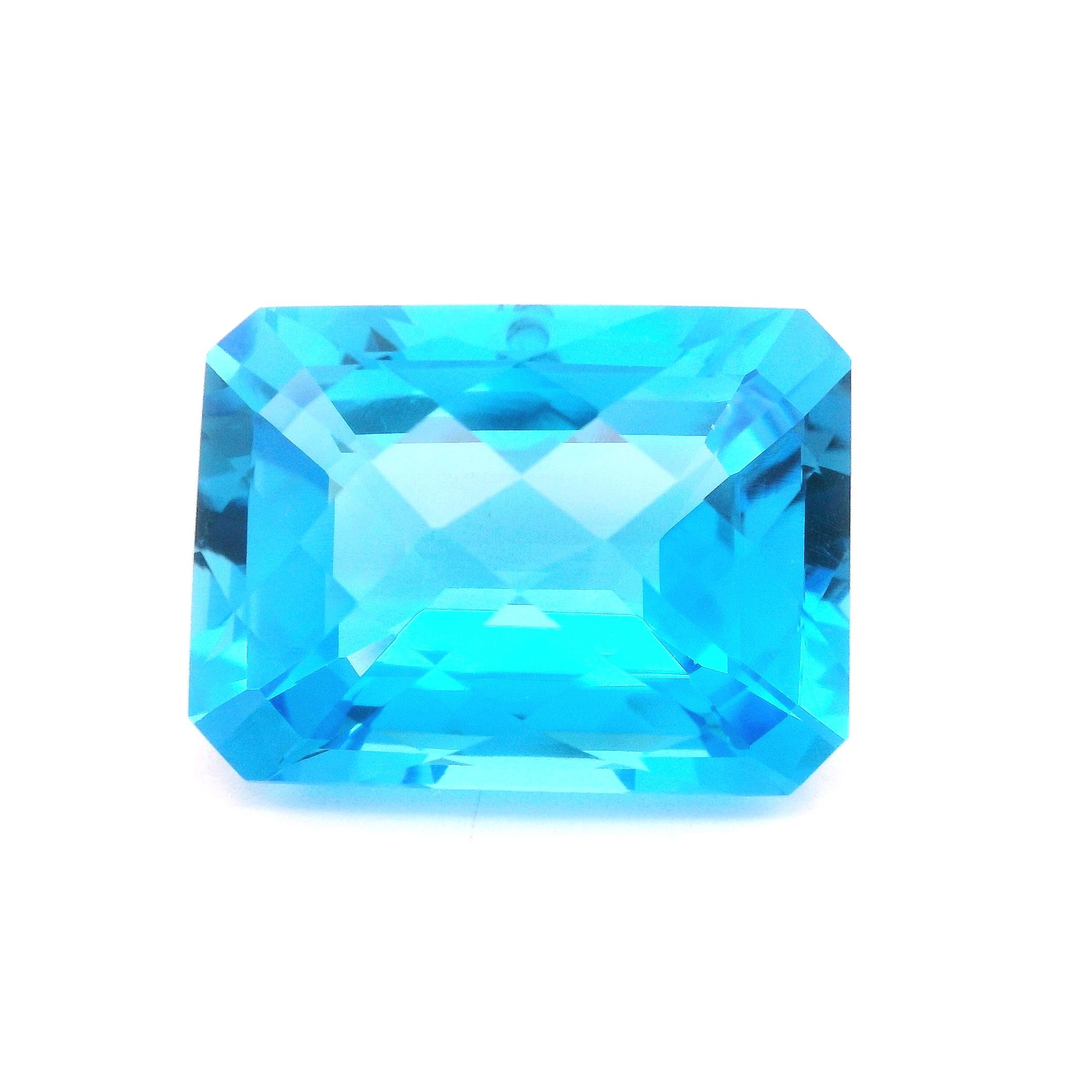 Topaz 37,57 ct, niebieski, szlif ośmiokątny