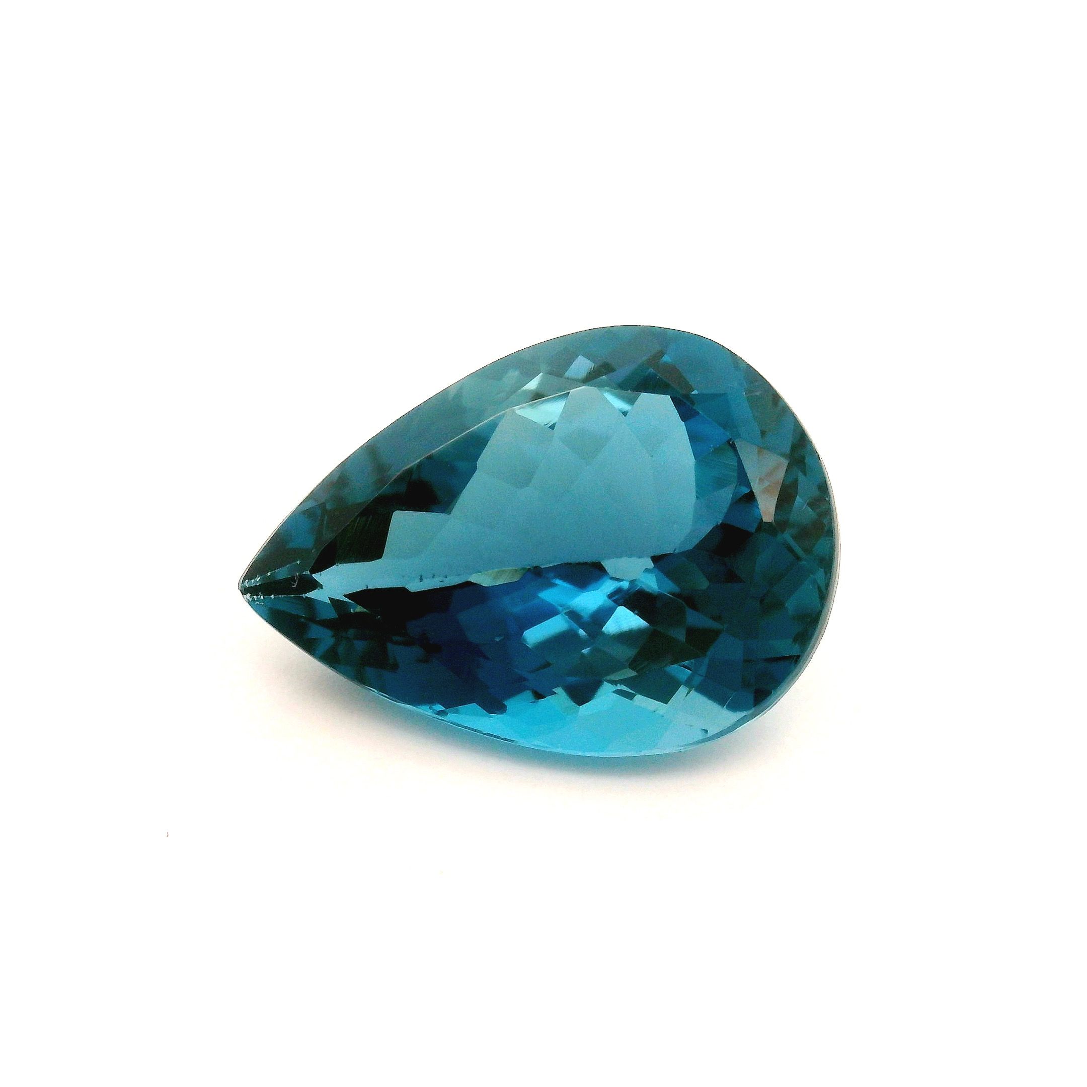 Topaz 11,96 ct, niebieski, szlif gruszka
