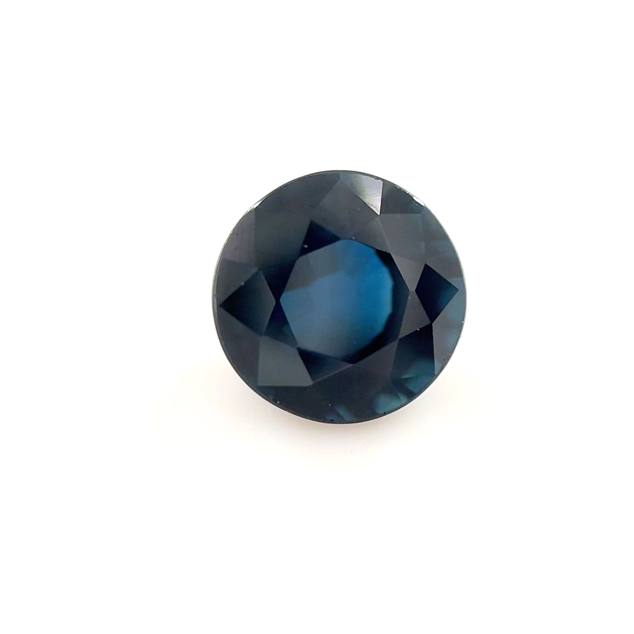 Szafir 1,53 ct, niebieski, szlif okrągły