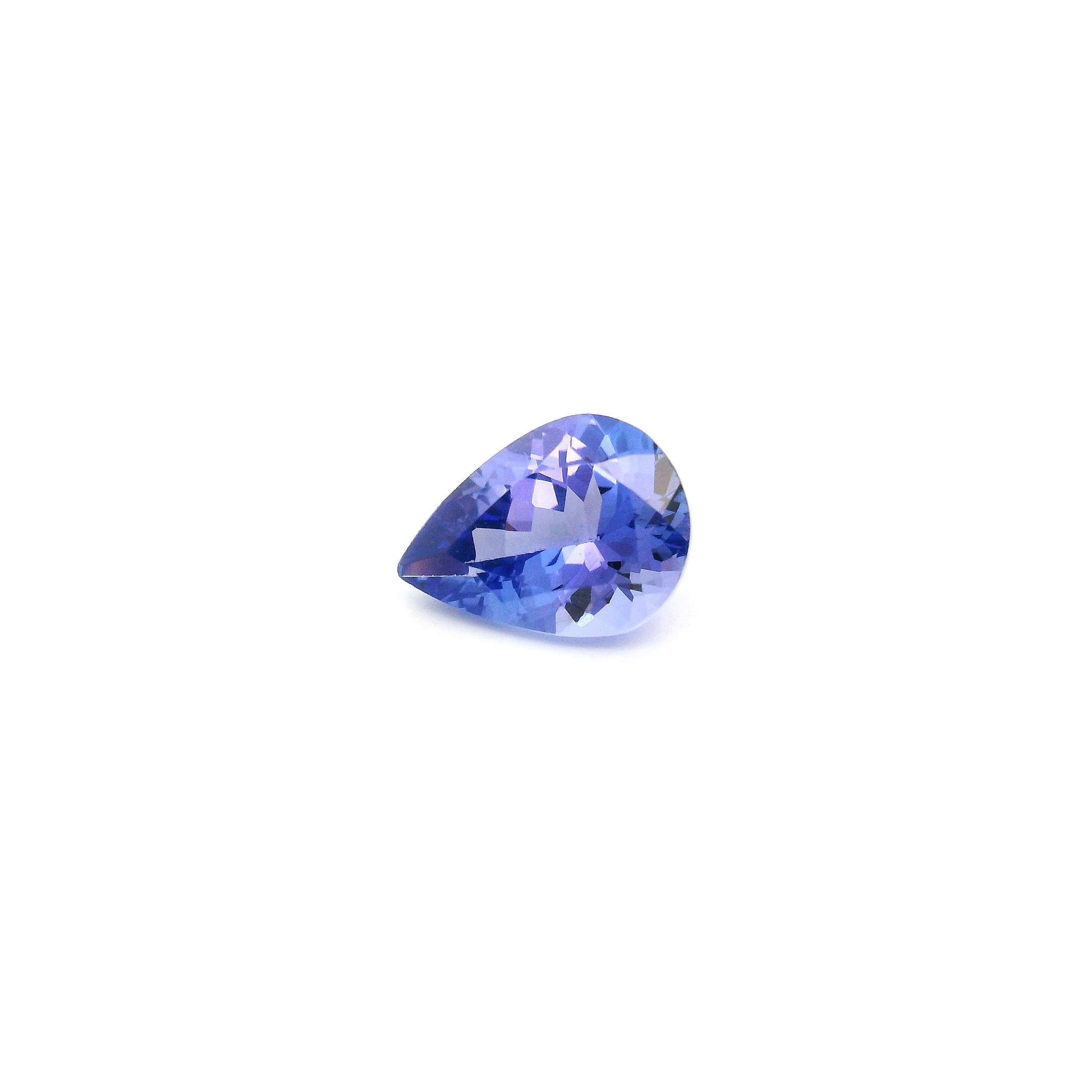 Tanzanit 1,14 ct, niebieski, szlif gruszka