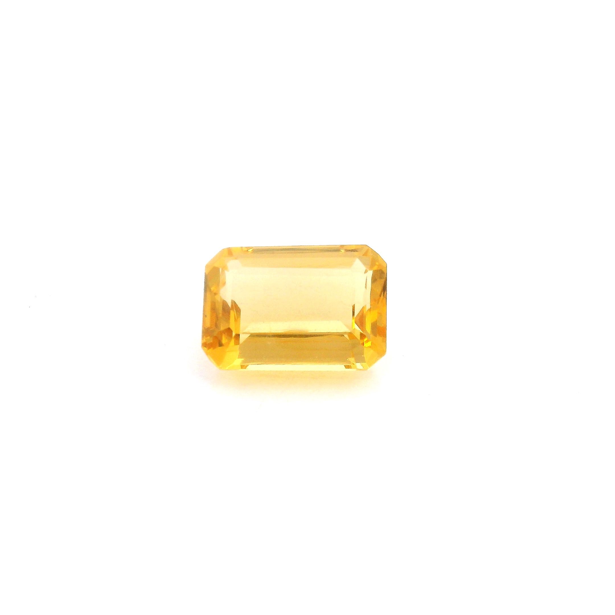 Heliodor 4,56 ct, żółty, szlif ośmiokątny