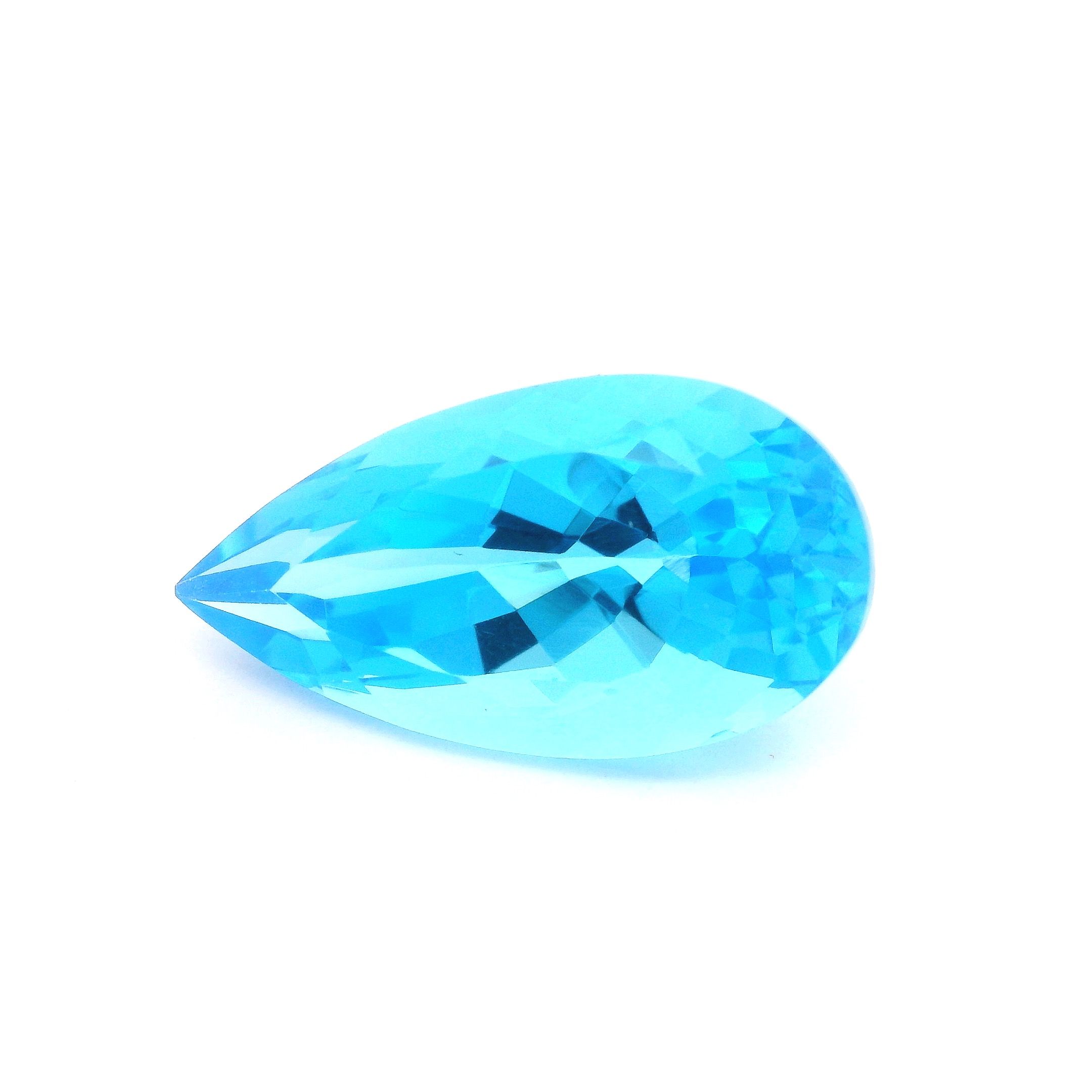 Topaz 10,72 ct, niebieski, szlif gruszka