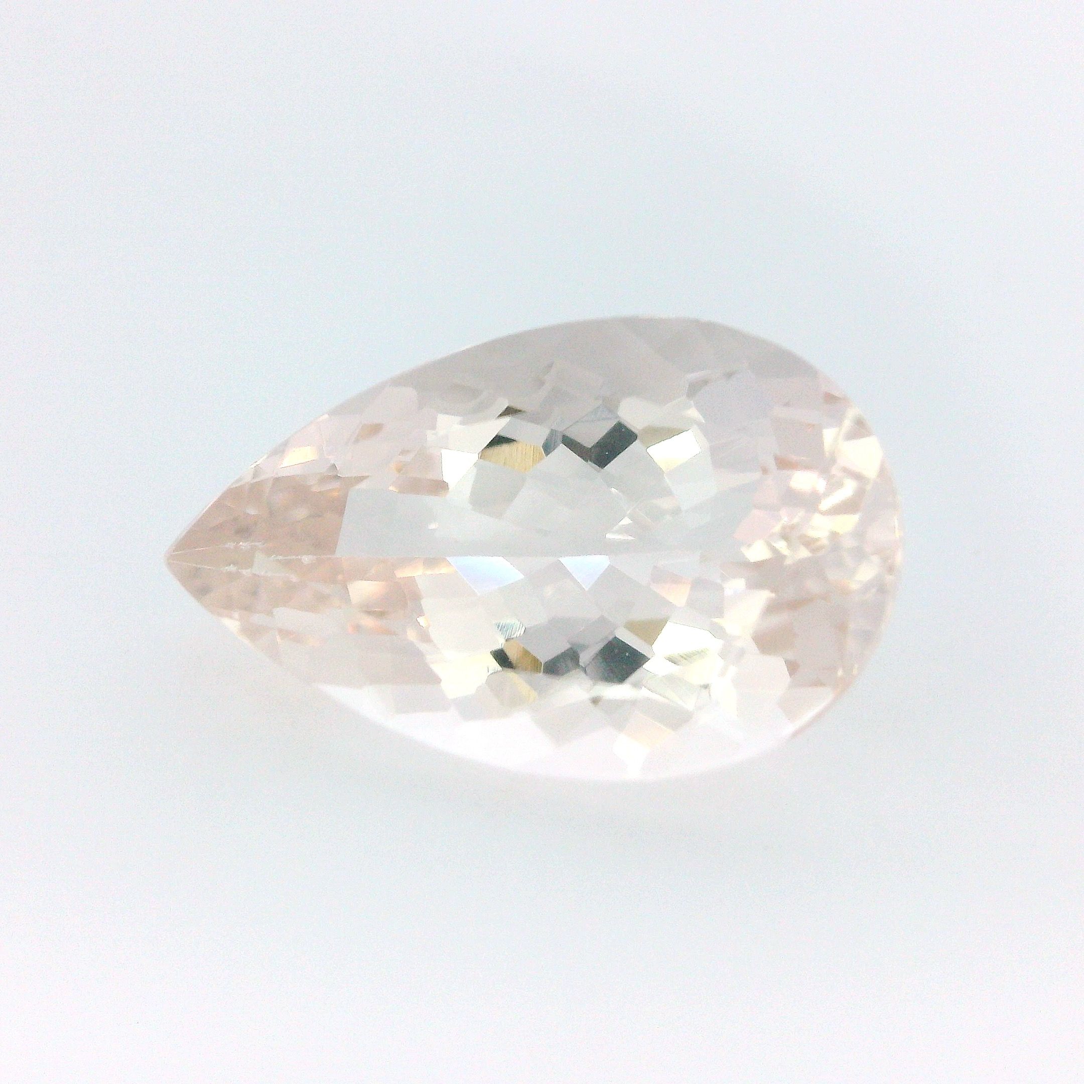 Morganit 7,45 ct, różowy, szlif gruszka