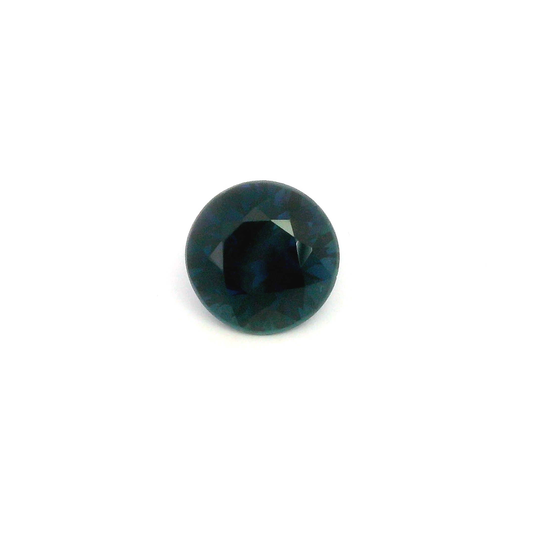 Szafir 2,01 ct, niebieski, szlif okrągły