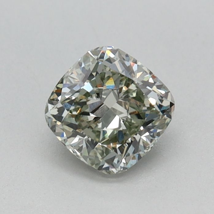 0.47 CT Fancy Light Green CUSHION BRILLIANT